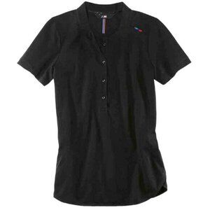 BMW Motorsport Black Polo Pullover Collarless Shirt Size Large EUC #0438-LA